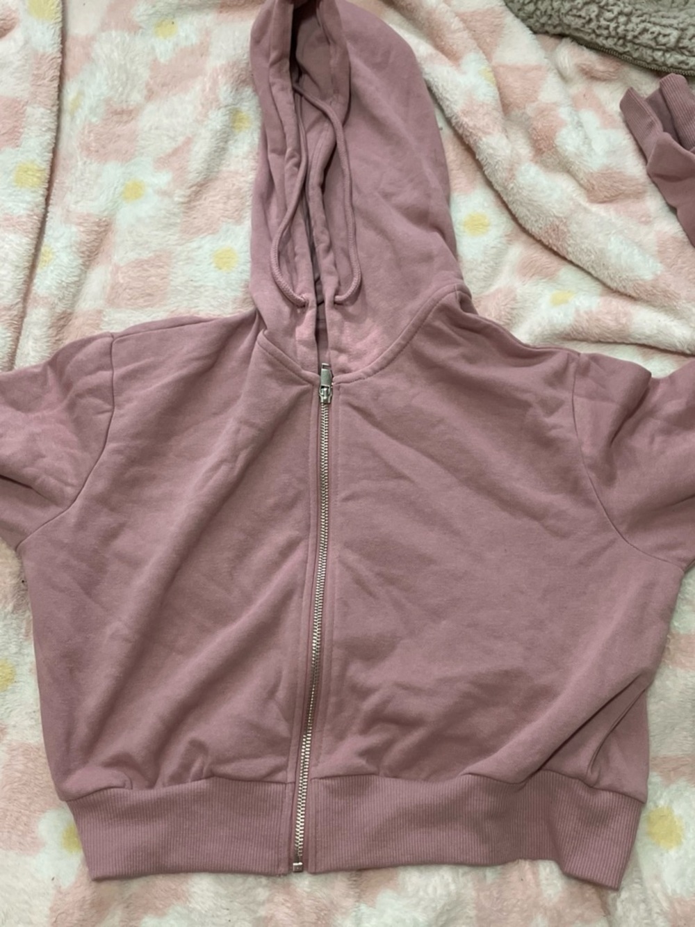 Mauve Zip-Up Hoodie - Soft Lightweight Pullover